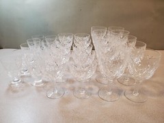 Set of 30 Vtg Stuart Crystal England Glasses Stemware, Norfolk Pattern c.1955-64