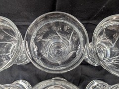 6 Fostoria Jamestown 10 oz Clear Swirl Tumbler Heavy Glass Iced Tea Water MCM