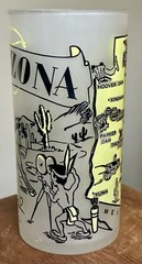 Hazel Atlas Vintage Arizona Souvenir 5-inch Frosted Glass