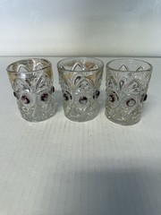 US Glass Bulls Eye and Fan Glass Tumblers (Set of 3)