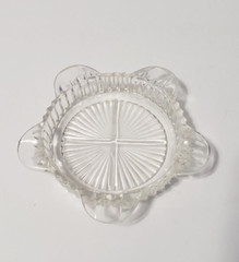 VTG Queen Mary Clear Glass Ash tray 3.5″ round Anchor Hocking Depression Glass