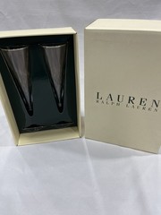 Lauren Ralph Lauren Latham Platinum Fluted Champagne Glasses Set of 2 in Box