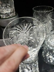 7 Tumblers DOF 4″ Glasses fans Pinwheel buzzstar crystal Leanore American Cut