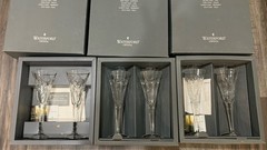 3 Sets of The Waterford Millennium Collection Champagne Flutes with Boxes