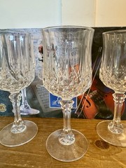 Longchamp Crystal d’Arques Wine Glasses 7.5 oz 4 Pieces Original Box – France
