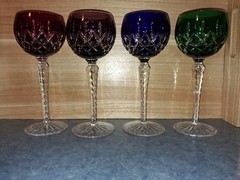 4-Vntg 1970s Ajka Cut Crystal Arebella Hock Wine Glasses-All In Mint Condition!!