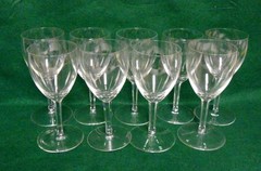 Val St Lambert TYROL 7-1/8″ Tall Water Goblets SOLD IN SET OF NINE GOBLETS