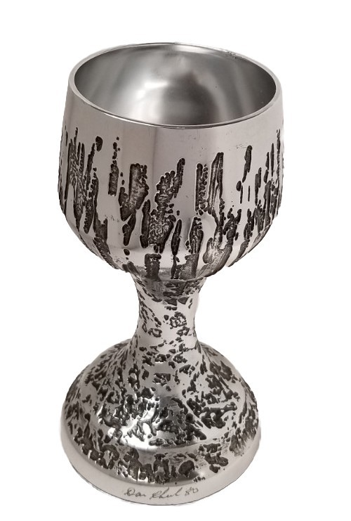 Don Sheil Goblet 1980 Silvered Stalagmites Over 1 Lbs Durable Balanced In Hand