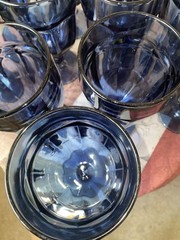 Vintage Libbey Duratuff Cobalt Stemware Wine Glasses Set of 11 Used