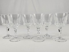 Vintage Crystal Wine/Water Goblets, Set of 6, 3.75″ Tall