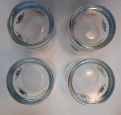 Vintage Lot of 4 Bay Meadows Racecourse Tumbler Glasses Featuring Jockey Silks