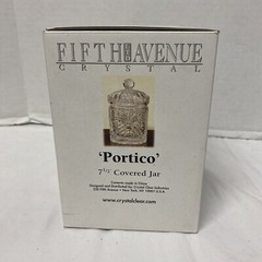 Fifth 5th Avenue PORTICO Pattern 7 1/2″ Tall Crystal Lidded Biscuit Candy Jar