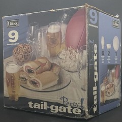 Libbey 9pc Crisa Football Tail-Gate Party Set Glasses 2 Bowls 1 Platter Mexico