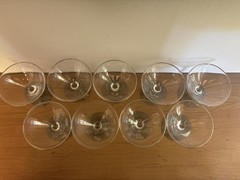Vintage Gorham Platinum Smoke Crystal Champagne Coupe Glasses 3 7/8″ Set Of 9