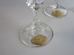 VTG Antique Lot of 3 Bleikristall FAK IRIS Cut to Clear Crystal Wine Glasses