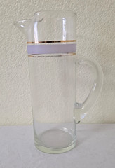 Libbey Metropolis Martini Glasses Set of 4 Stacked Ball Stem Modernist & Pitcher