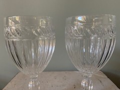 FOUR 4 Mikasa ITALIAN COUNTRYSIDE 6 3/4” Wine Glasses Swirls/Pressed/Knob Stem