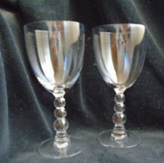 2 Vintage Duncan Miller 5111 1/2 Terrace Blown Footed Stemware 6 3/4 Inches Tall