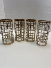 MCM Imperial Glass Toril de Oro 5 3/4″ Highball Glasses 22-K Gold Trimmed Set/4