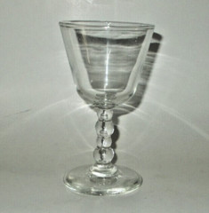 Replacement Vintage Libbey Clear Drinking Glass, Knobbed Stem 5 1/8″ T x 2 7/8″