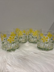 4 Vintage Culver Daisy & Picket Fence Glasses MCM Barware Cocktail – Old Fashion