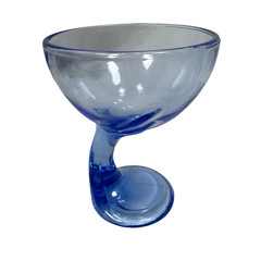 Bormioli Rocco Jerba Dessert Glasses 5.5″ Tall Cobalt Blue Signed Italy Lot of 2