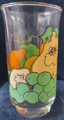 1970s Nancy Lynn Anchor Hocking Happy Fruit Design 5″ Glass Tumbler Vintage