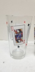 3 LUMINARC PLAYING CARDS GLASS TUMBLERS 5 3/4″