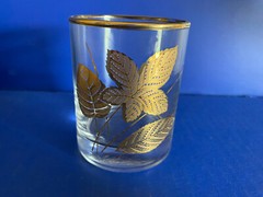 Vintage Hostess Libby Gold Maple Leaf 8 Oz Old Fashioned Glasses