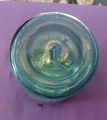 VINTAGE BLUE BALL PERFACT MASON PINT JAR W. ZINC LID. 3 DOT NO. 1