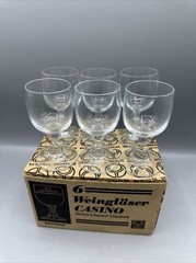 Vintage Weingläser Casino Liqueur Cordial 2.33oz Original Box West Germany Set/6