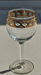 Culver Valencia Wine Glasses Set of 6 22Kt Gold Encrusted Vintage Barware 5 3/4”