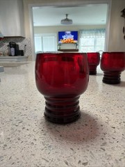 Vintage Anchor Hocking Ruby Red Tumbler, 3 Pack 2 Oz