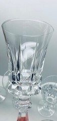 4 CRYSTAL WATER WINE BLOCK BASE GLASSES GOBLETS GR84 GARDEN COCKTAIL PARTY