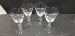 4 TIFFIN FRANCISCAN LARK CRYSTAL WINE APERITIF CORDIALS 4 OZ