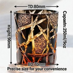 Luxury Edo Tokyo Kiriko Crystal Tumbler, Whiskey Brandy Glass for Gentleman