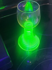 Uranium Vaseline Glass “Roemer” Wine/Sherry Glass 5.5” RARE Antique Vintage