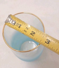 1950 West Virginia Blendo Water Glass Tumbler Frosted Turquoise Gold Party MCM