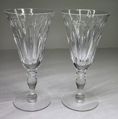 Pair Of Hawkes St George Water Goblets Glasses Wine 7″ Discontinued Stem # 6030