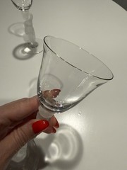 Crystal Frosted Nude Male Bacchus Cordial Liqueur Glass Figural Set of 2