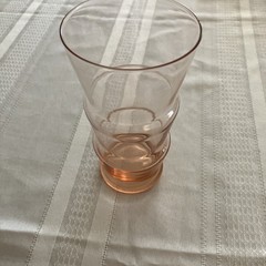 Dunbar Depression Glass Rose/ Pink Tumbler Art Deco Tiered Belted Rare! Blush