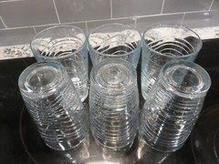 Libbey Orbita 5 3/4″ Glass Tumblers 16 oz Wavy Swirls Set/6 EUC