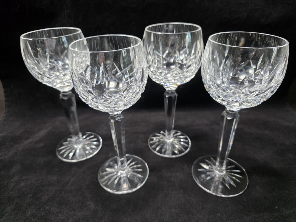 WATERFORD LISMORE Set of 4 Wine Hocks Glasses