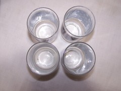 Vintage Fire king Blue Lace Polka Dot Large Tumbler Glasses Set of 4