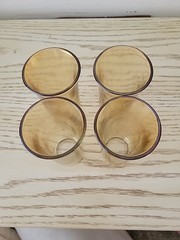 Set 4 Vintage Marigold Iridescent Glasses Carnival peach luster 4″
