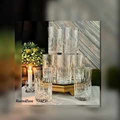 Vintage Atlantis Isabel Highball Glasses Blown Glass – Set of 7 Drinkware Set *