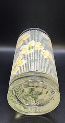 VTG Green / Yellow Drinking Glasses Needlepoint/Cross Stitch Tumbler (Pasinski?)
