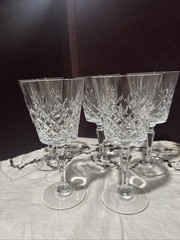 Set of 5 Cristal D’Arques Durand Chantilly Taille Beaugency 8 Inch Wine Goblet