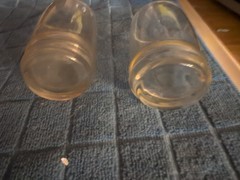Vintage Clear Glass Juice Glasses Unbranded Height 3 Diameter 2.5 Set Of 2