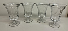 Fostoria Jamestown Swirl Clear Iced Tea Glasses Goblets ~ Set of 4 ~ 6″ H – Vtg